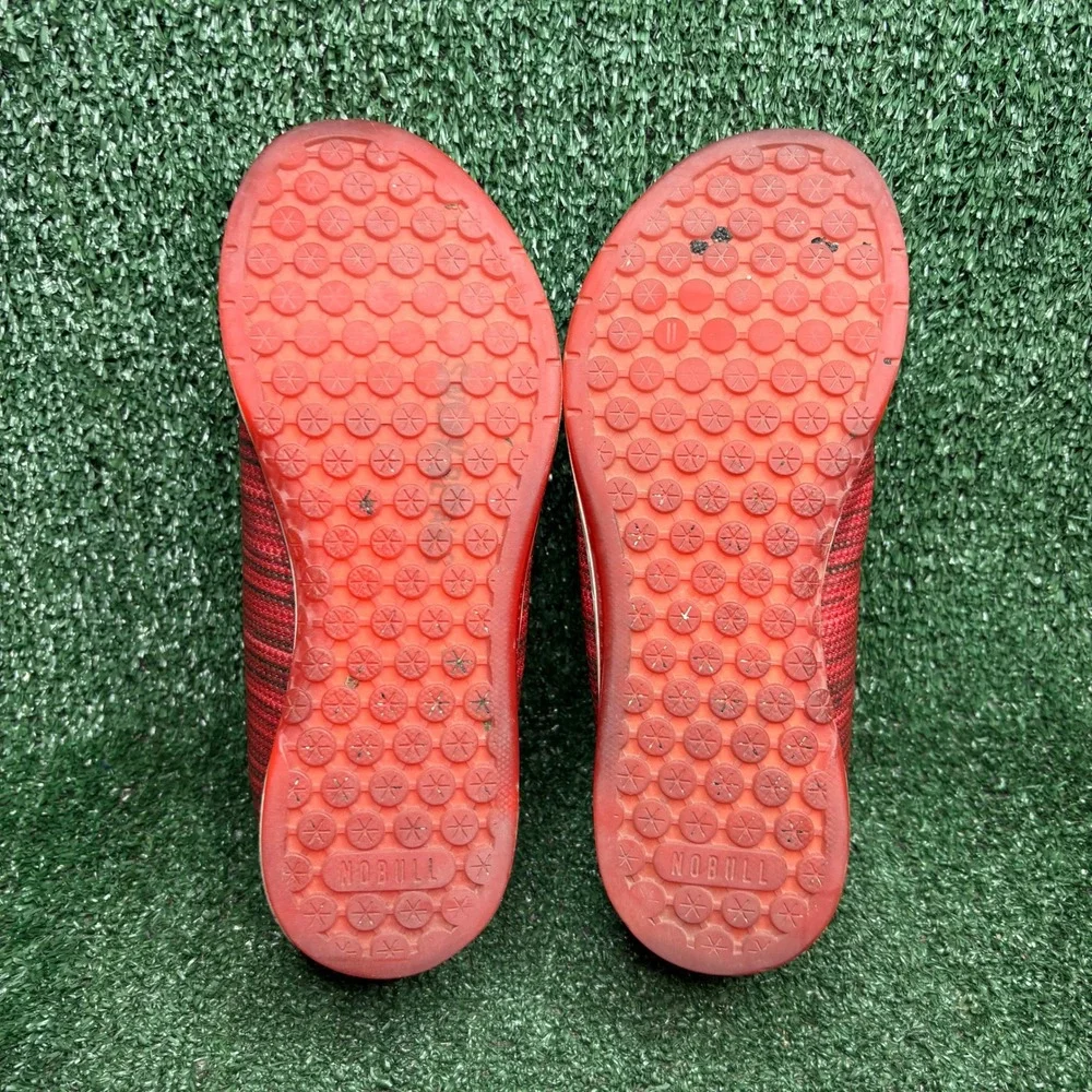 NOBULL Superfabric Trainer Stripe Cross Training Shoe Red Black Womens Size 9